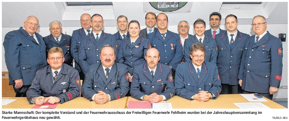 Der neu gewählte Vorstand und Feuerwehrausschuss der Feuerwehr Fehlheim